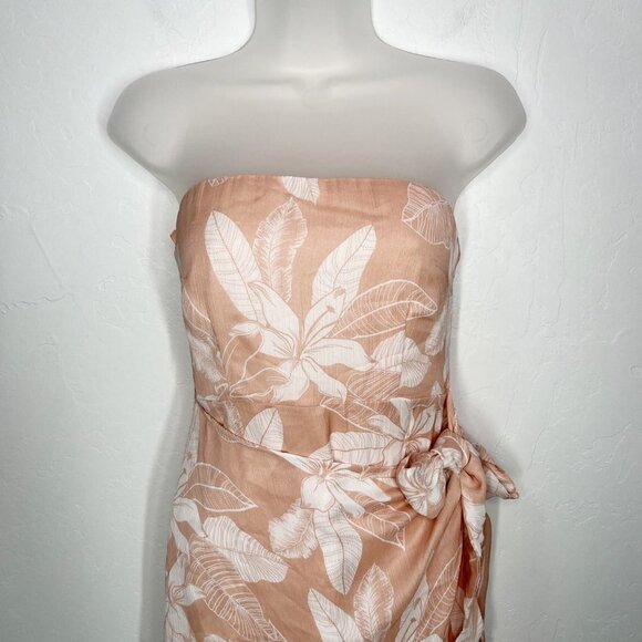 Superdown Floral Pale Pink Strapless Faux Wrap mini Dress Size XS - Picture 5 of 11